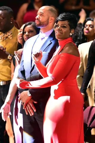 Hey Now! - Fantasia gets caught in the moment watching the awesome performances going down on 2015 Soul Train Awards.&nbsp;(Photo: Paras Griffin/BET/Getty Images for BET)