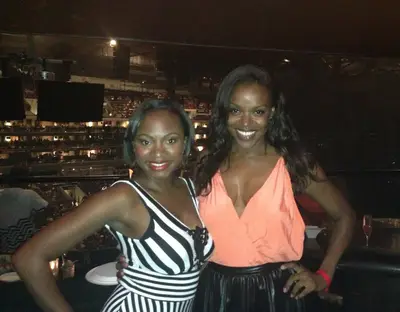 Tweeting With Excitement - Former member of 3LW Naturi Naughton couldn’t contain her excitement as she tweeted how amazing Beyoncé was throughout the entire night. Sometime during the night, she managed to take a break and snap a photo with Let’s Stay Together actress Nadine Ellis.  (Photo: Twitter via NaturiNaughton)