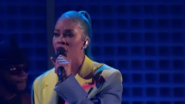 GoGo Morrow performs her song "In the Way" on the BET Amplified stage.