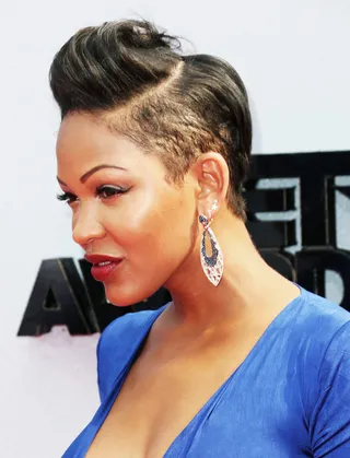 Meagan Good - The Think Like a Man Too star made a sassy statement with her teased crown and slicked-back sides in 2013.  (Photo: Frederick M. Brown/Getty Images for BET)