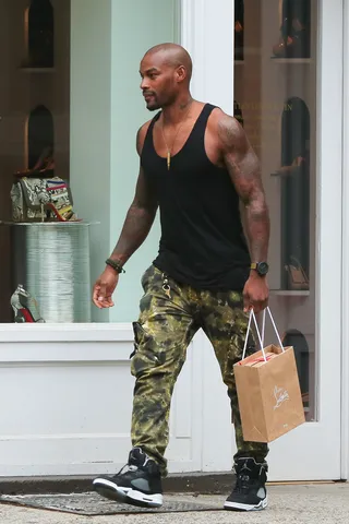 What's in the Bag? - Model Tyson Beckford shops at Christian Louboutin in New York City's Meatpacking District.(Photo: NIGNY/Splash News)