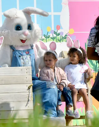Cutie Overload With North West and Penelope - North West and her cousin Penelope Disick rocked their bunny ears while they took a picture with the Easter Bunny at Underwood Family Farms.(Photo: Fern / Splash News)