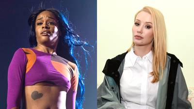 Still Trolling? - Lest another week go by where all Azealia Banks did was troll she released her Slay-Z mixtape. Earlier in the week, she went on record, through her Instagram, to encourage arch-nemesis Iggy Azealea to commit suicide. Iggy had given an interview where she stated she'd had suicidal thoughts while going through the public evisceration she experienced last year.&nbsp;(Photos from left: Cassandra Hannagan/Getty Images, Matthew Eisman/Getty Images)
