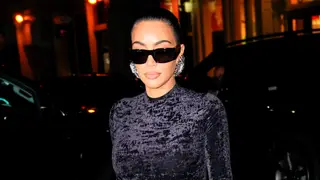 Kim Kardashian arrives at Zero Bond on November 03, 2021 in New York City. 