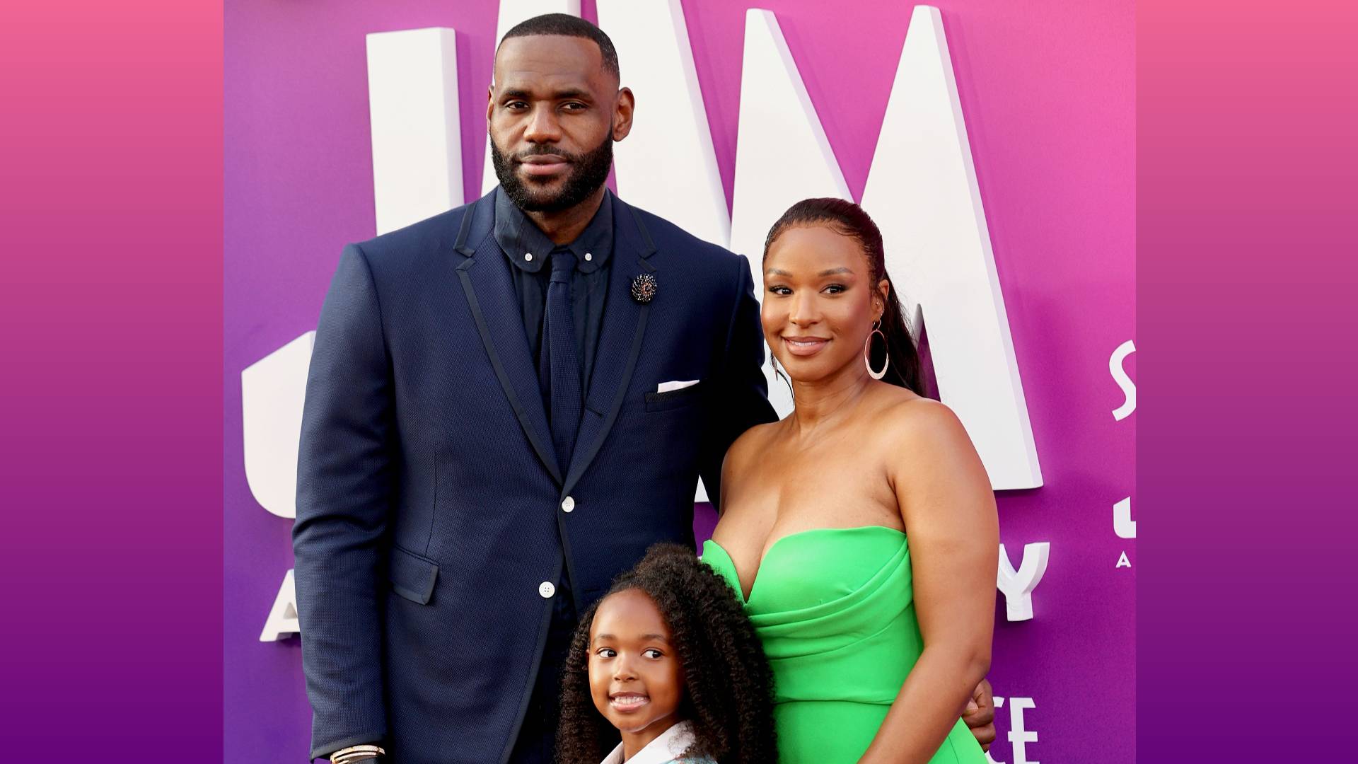 LeBron James, Zhuri Nova James, and Savannah Brinson attend the premiere of Warner Bros "Space Jam: A New Legacy" at Regal LA Live on July 12, 2021 in Los Angeles, California.