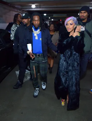 Cardi B and Offset - There's no more trouble in paradise. Cardi B and Offset seem to be on the mend and reconciling their differences. The married couple were seen turning up with Quavo and Saweetie in Atlanta during Super Bowl weekend.&nbsp;(Photo: Prince Williams/Wireimage)