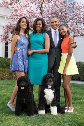 Family First - Easter weekend usually brings with it warmer weather, vibrant colors and great family time and this year was no different. From the First Family to Queen Bey, our favorite celebs were certainly in the Easter spirit.The Obamas posed for this flawless portrait of their beautiful family.(Photo: Pete Souza)
