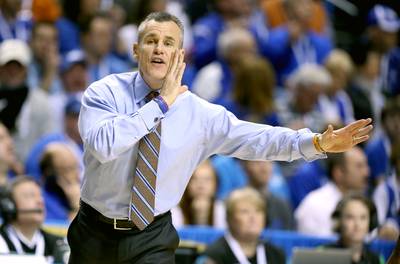 Report: Florida's Billy Donovan Eyeing Jump to NBA - After 20 years of coaching the Florida Gators basketball team, Billy Donovan is reportedly ready and willing to make the jump to the NBA.&nbsp;According to ESPN, NBA executives are ready to show serious interest in Donovan and the longtime college hoops coach would reciprocate. Donovan recently signed an extension to stay at the helm of Florida's program through the 2020 season, but the Gators failed to make the post-season for just the second time in his 20 years as coach of the team.&nbsp;(Photo: Andy Lyons/Getty Images)