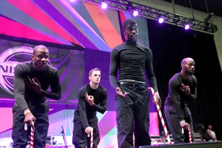 STOMP THE YARD - The men of Kappa Alpha Psi brought out the candy canes for their step routine. (Photo: Jesse Grant/BET/Getty Images for BET)