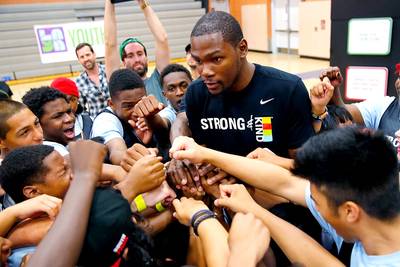 Where Will Kevin Durant Play in 2016? - LeBron James's second decision came and went, and in the end he decided to return home to the Cleveland Cavaliers. Will Kevin Durant choose a little home cooking when he becomes a free agent in the summer of 2016? It's certainly possible, as KD spent part of Tuesday telling ESPN&nbsp;about&nbsp;his love for his Washington, D.C., hometown.&nbsp;&quot;That whole city is a part of me,&quot; Durant said. &quot;It's in my blood. I love going back home, seeing my family and playing there, but I love Oklahoma City, too.&quot; Durant is currently in training camp in Las Vegas for Team USA, a squad that also counts the Washington Wizards' exciting back court of John Wall and&nbsp;Bradley Beal. Think they're in KD's ear just yet? Hmm...&nbsp;(Photo: Joe Scarnici/Getty Images for KIND Healthy Snacks)