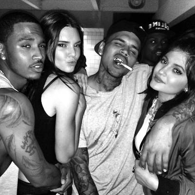 Trey Songz, @treysongz - Trey Songz, Chris Brown, Kendall and Kylie Jenner take working hard and playing hard to new, fun heights in this black-and-white flick. This is true model behavior to the 10th power.— Taj Rani  (Photo: Trey Songz via Instagram)
