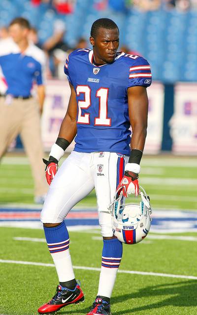 Leodis McKelvin - In the NFL, there are teams whose talent simply gets overlooked on a national scope because they’re in smaller markets. The Buffalo Bills — and specifically, their seventh-year cornerback, Leodis McKelvin — happens to be one of them. And that’s a shame, considering McKelvin’s game is as loud as the hurting he puts on opposing receivers. His 72 total tackles — 60 solo, 12 assisted — are proof.&nbsp;&nbsp;(Photo: Rick Stewart/Getty Images)