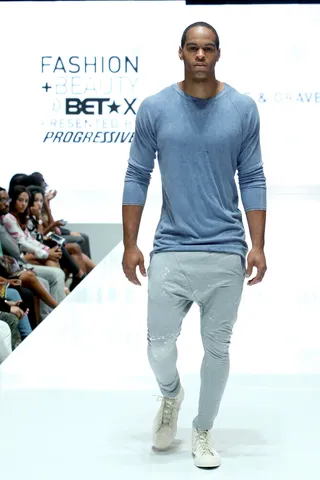 Casual-Cool - Tell bae to trade in his tattered gym shorts for these refined gray drop-crotch joggers. He’ll thank you for it.  (Photo: Jesse Grant/BET/Getty Images for BET)