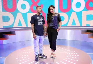 Mix and Match - Bow Wow and Angela Simmons splash a little fashion on 106.&nbsp; (Photo:&nbsp; Rob Kim/BET/Getty Images for BET)