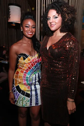 Gal Pals - Actress Tatyana Ali joins songstress Marsha Ambrosius for a quick Kodak moment at a special tribute to Quincy Jones at the 2011 Tribeca Film Festival in New York City.&nbsp;(Photo: Astrid Stawiarz/Getty Images)