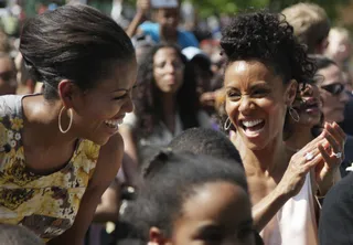 The First Lady and Jada Pinkett Smith Rock Out - First lady Michelle Obama and actress Jada Pinkett Smith have fun during Willow's performance.(Photo: AP Photo/Carolyn Kaster)