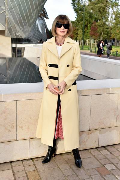 Anna Wintour: November 3 - Vogue's leading lady continues to flaunt that infamously stern stare at 66.(Photo: Rindoff/Le Segretain/Getty Images for Louis Vuitton)