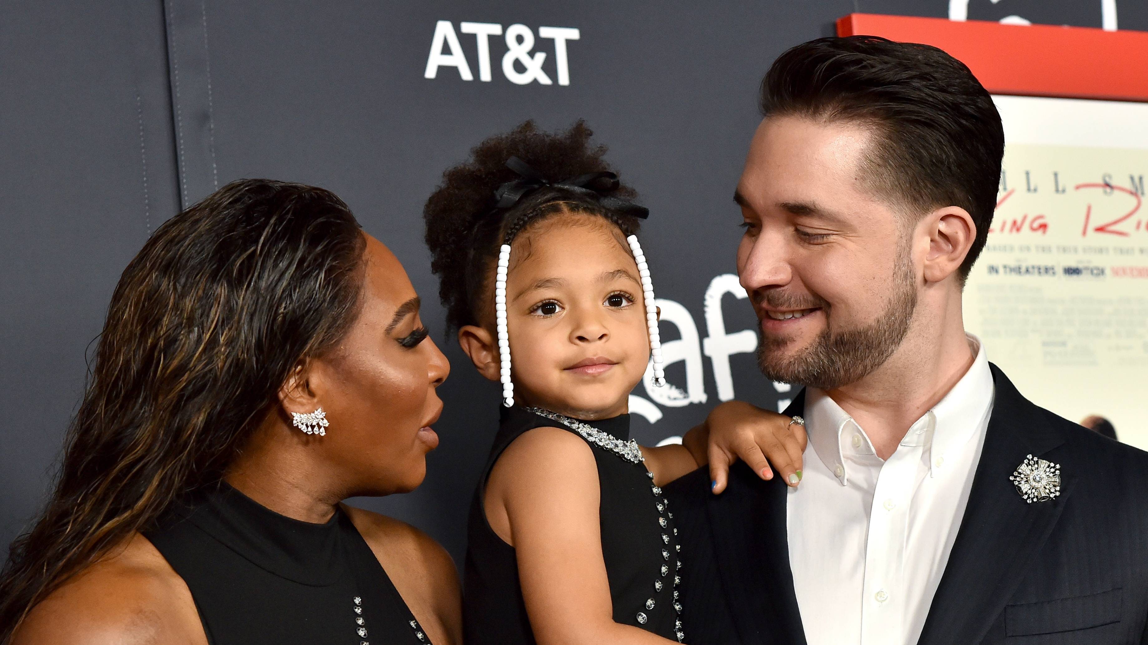 Serena Williams, Alexis Olympia Ohanian Jr. and Alexis Ohanian attend the 2021 AFI Fest - Closing Night Premiere of Warner Bros. "King Richard" at TCL Chinese Theatre on November 14, 2021 in Hollywood, California. 