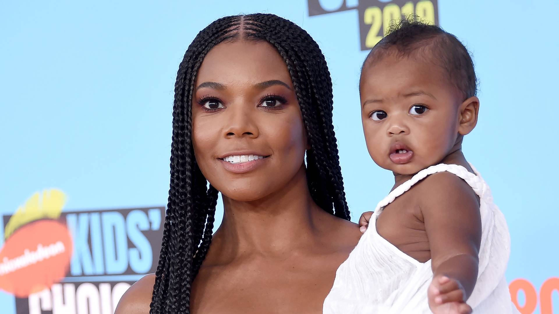 Gabrielle Union and Kaavia James on BET Buzz 2020.