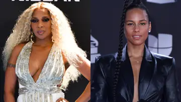 Mary J. Blige and Alicia Keys on BET Buzz 2021.