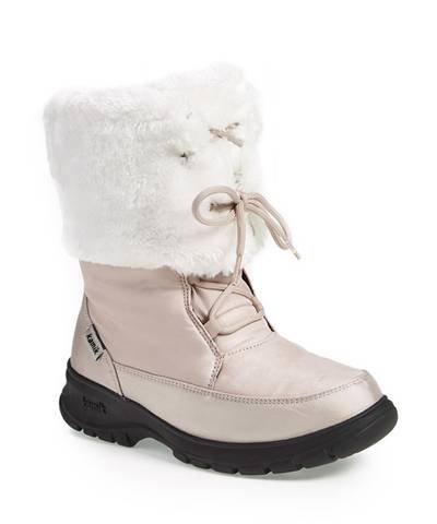 Kamik 'Seattle' Fuzzy Boot - For this pastel pink winter boot, &quot;adorable&quot; is the word that comes to mind at first glance. You'll have no worries strutting through slush and snow in this option, especially because the faux fur accent also pulls up for extra protection.  (Photo: Nordstrom)