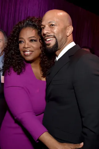 With Love, From Chicago - Oprah Winfrey&nbsp;gives recording artist/actor Common&nbsp;a big hug at the the 87th Annual Academy Awards Nominee Luncheon at The Beverly Hilton Hotel in Beverly Hills.(Photo: Kevin Winter/Getty Images)
