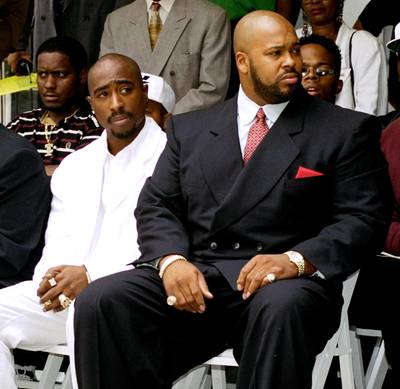 Hit 'Em Up - Pac was rolling with Suge on Sept. 7, 1996, when the Death Row leader’s BMW was riddled with bullets on the Las Vegas strip. While Pac would eventually succumb to his wounds, Suge walked away with only bullet fragments in his head, although he claimed he was shot, too.&nbsp;&nbsp;(Photo: AP Photo/Frank Wiese, File)
