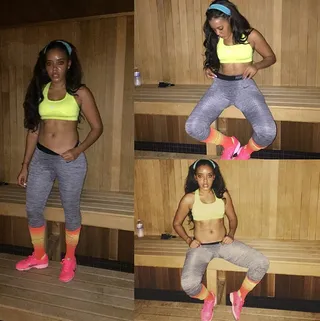 Angela Simmons @angelasimmons - &quot;Late night workout sauna room life (after my workout!)&quot;The social butterfly breaks down her post-workout routine. Seems steamy!(Photo: Angela Simmons via Instagram)