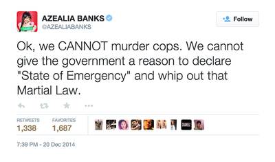 Azealia Banks, @AZEALIABANKS - (Photo: Azealia Banks via Twitter)