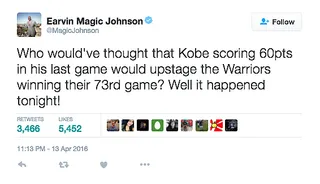 Magic Johnson - How about that?&nbsp;Magic's&nbsp;speaking the truth.(Photo: Magic Johnson via Twitter)