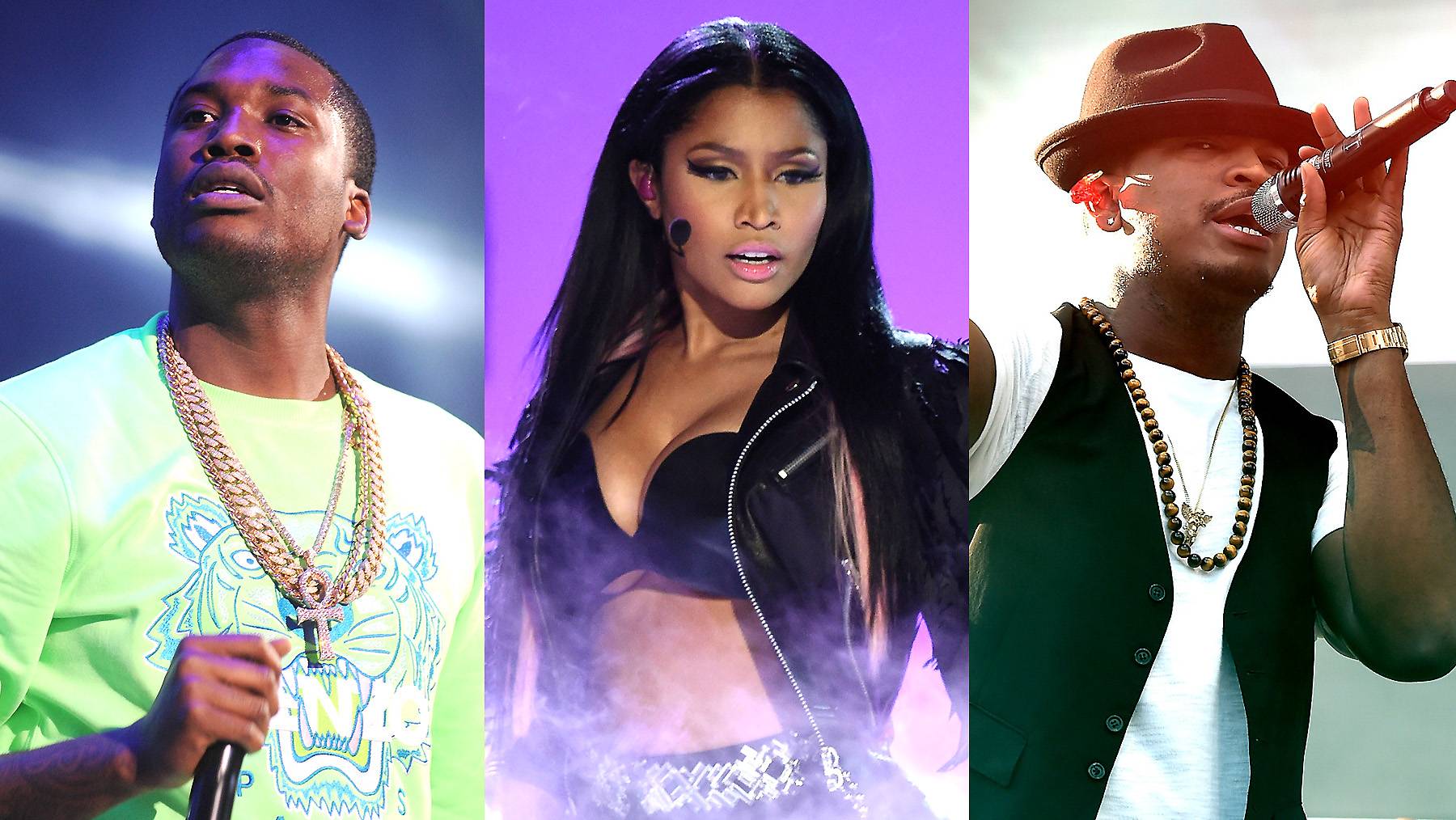Taking the Stage  - Nicki Minaj, Meek Mill, Zendaya and more are coming to rock the stage in a big way for the 2015 BET Awards Sunday, June 28 8P/7C! (Photos from left: Brad Barket/Getty Images, Ethan Miller/Getty Images, Kevin Winter/Getty Images For 102.7 KIIS FM's Wango Tango)