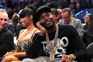 #Omeeka - February 2015 - Nicki Minaj and Meek Mill took the Instagram-world by storm with all the photos of the cute couple doing just about everything together. Whether out at the club or straddling one another outside of the airport, their constant display of affection is just too great for words. (Photo: Elsa/Getty Images)