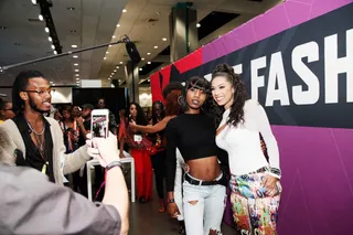 Erica Mena And Fans - (Photo: Tibrina Hobson/Getty Images for BET)