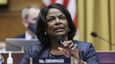 Rep. Val Demings, D-Fla., speaks during a House Judiciary subcommittee hearing on antitrust on Capitol Hill on Wednesday, July 29, 2020, in Washington. (Graeme Jennings/Pool via AP)