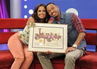 Friends Forever - Terrence J and Rocsi Diaz at 106 &amp; Park, April 20, 2012. (Photo: John Ricard / BET)