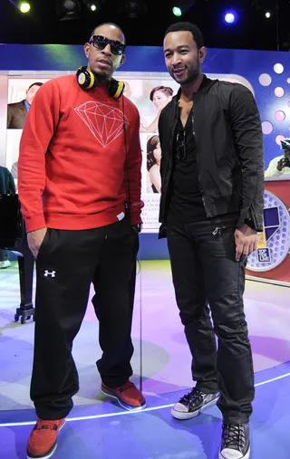 Moguls - John Legend and Ludacris in sound check at 106 &amp; Park, April 19, 2012. (Photo: John Ricard / BET)