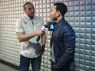Getting Those Questions Answered - John Legend speaks to Tony Anderson of BET.com in the green room at 106 &amp; Park, April 19, 2012. (Photo: John Ricard / BET)