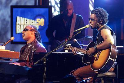 Stevie Wonder - In his television debut, Stevie Wonder told Dick Clark about producing music for himself and the Beatles on a 1969 episode of American Bandstand. Wonder would return in 2002 to perform on the 50th Anniversary Special.(Photo: Kevin Winter/ImageDirect/Getty Images)