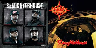 Slaughterhouse and Masta Ace Incorporated: Slaughterhouse  - Shady Records's rap super group Slaughterhouse released their self-titled debut album in August 2009. The LP came 16 years after another hip hop group, Masta Ace Incorporated, which included legendary Brooklyn rapper Masta Ace, Lord Digga, Paula Perry, Eyceurokk and Leschea, released their first album, the similarly titled SlaughtaHouse.(Photos from left: E1 Records, Delicious Vinyl)