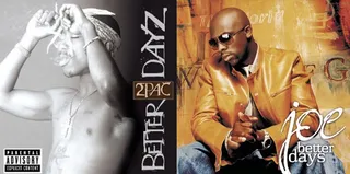 2Pac and Joe: Better Days  - R&amp;B singer Joe released his fourth studio album Better Days in 2001. The following year, rapper 2Pac released his fourth posthumous studio album Better Dayz.(Photos from left: Death Row Records, Jive Records)