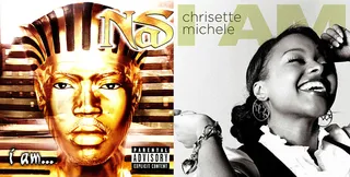 Nas and Chrisette Michele: I Am - What better name for an introspective album than I Am? Chrisette Michele and Nas would agree, both using the title for their own personal albums. Michele chose the title for her 2007 debut on Def Jam Recordings, while Nas used it for his self reflective third studio album released in April 1999.(Photos from left: Columbia Records, Def Jam Recordings)