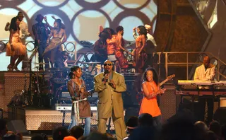 Stevie Wonder - Mr. Wonderful hits the stage to perform&nbsp;&quot;So What's the Fuss&quot; and the iconic &quot;Happy Birthday,&quot; which he originally wrote in honor of Dr. Martin Luther King Jr.(Photo: M. Caulfield/WireImage.com/Getty Images)