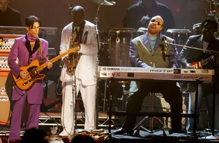 Freedom - In 2000, Prince's contract with Warner expired after years of beefing with the label — punctuated by him frequently appearing with the word "Slave" written on his face. To mark the occasion, Prince reverted to his old stage name and began releasing albums independently through his website.  (Photo: Frazer Harrison/Getty Images)