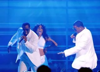 P. Diddy and Yung Joc - Bad Boy's head honcho and last year's breakout hip hop artist give a high-energy performance of &quot;It's Goin' Down.&quot; (Photo: M. Caulfield/WireImage.com)