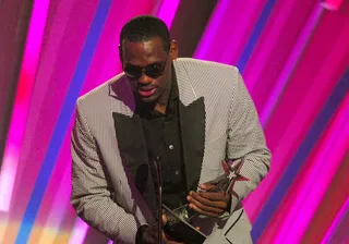 LeBron James - Known as Mr. Basketball in high school, the all-star baller accepts the award for Best Male Athlete at the&nbsp;Shrine Auditorium in&nbsp;Los Angeles. (Photo: M. Caulfield/WireImage.com)