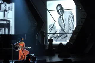 India.Arie - The neo-soul guitarist performs "Georgia" for the Ray Charles Tribute Performance.&nbsp;(Photo: L. Cohen/WireImage.com/Getty Images)