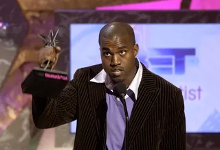 A Star Is Born - Before Kanye was telling people who didn't have the answers, he was giving acceptance speeches like this one when he won the award for Best New Artist at the fourth annual BET Awards back in 2004.(Photo: M. Caulfield/WireImage.com)