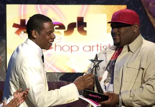 Jay-Z and Ruben Studdard - This rapper, who performed "99 Problems," had no problem winning the award for Best Male Hip Hop Artist, presented to him by Ruben Studdard.(Photo: M. Caulfield/WireImage.com/Getty Images)
