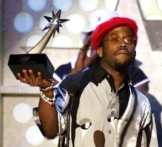 Big Boi - Antwan Patton of the hot hip hop duo OutKast accepts the award for Best Male Group during the 1st Annual BET Awards, June 19, 2001, at the Paris Las Vegas Hotel and Casino in Las Vegas. (Photo: M. Caulfield/WireImage)