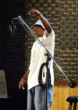 Jay-Z - The new King of New York performs "Fiesta" with R. Kelly, as well as Hov classic cuts like "Give It to Me" and "H to the Izzo"&nbsp;and takes home the "Best Male Hip Hop" trophy. (Photo: M. Caulfield/WireImage)